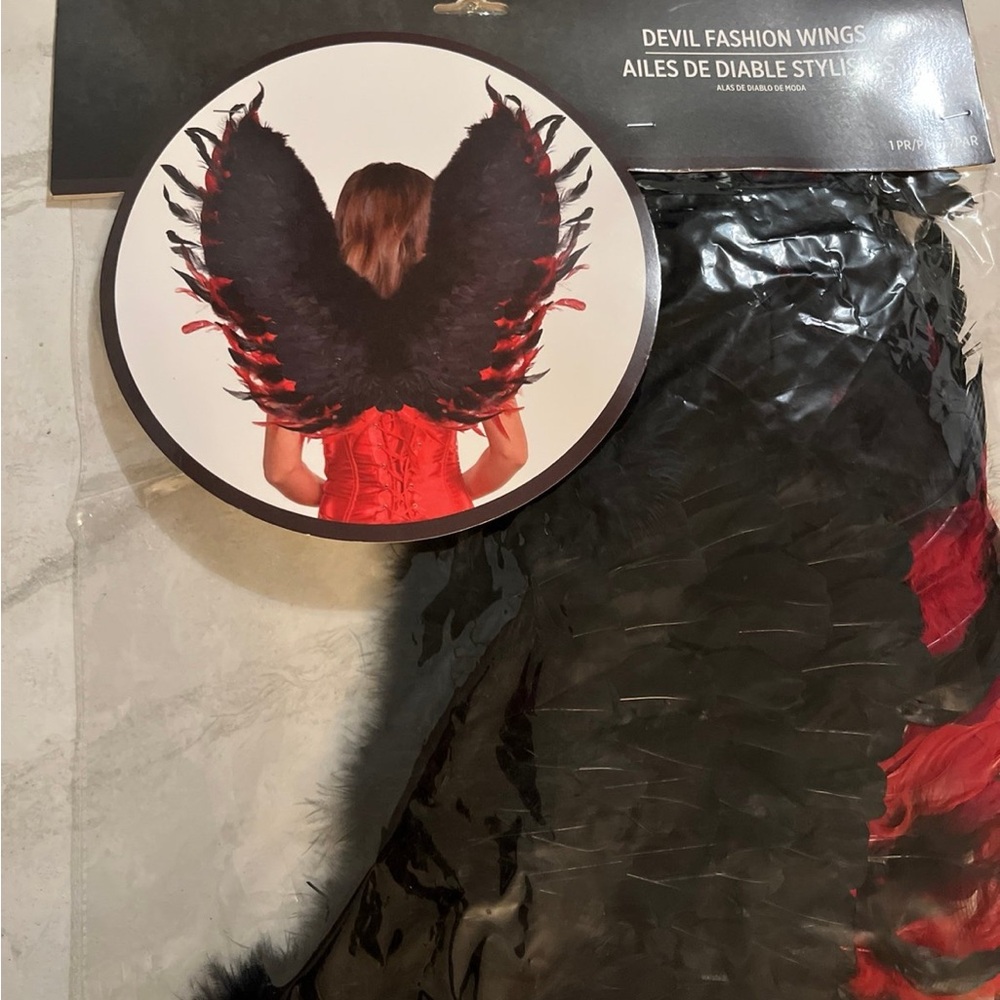 Black and Red Devil Fashion Wings